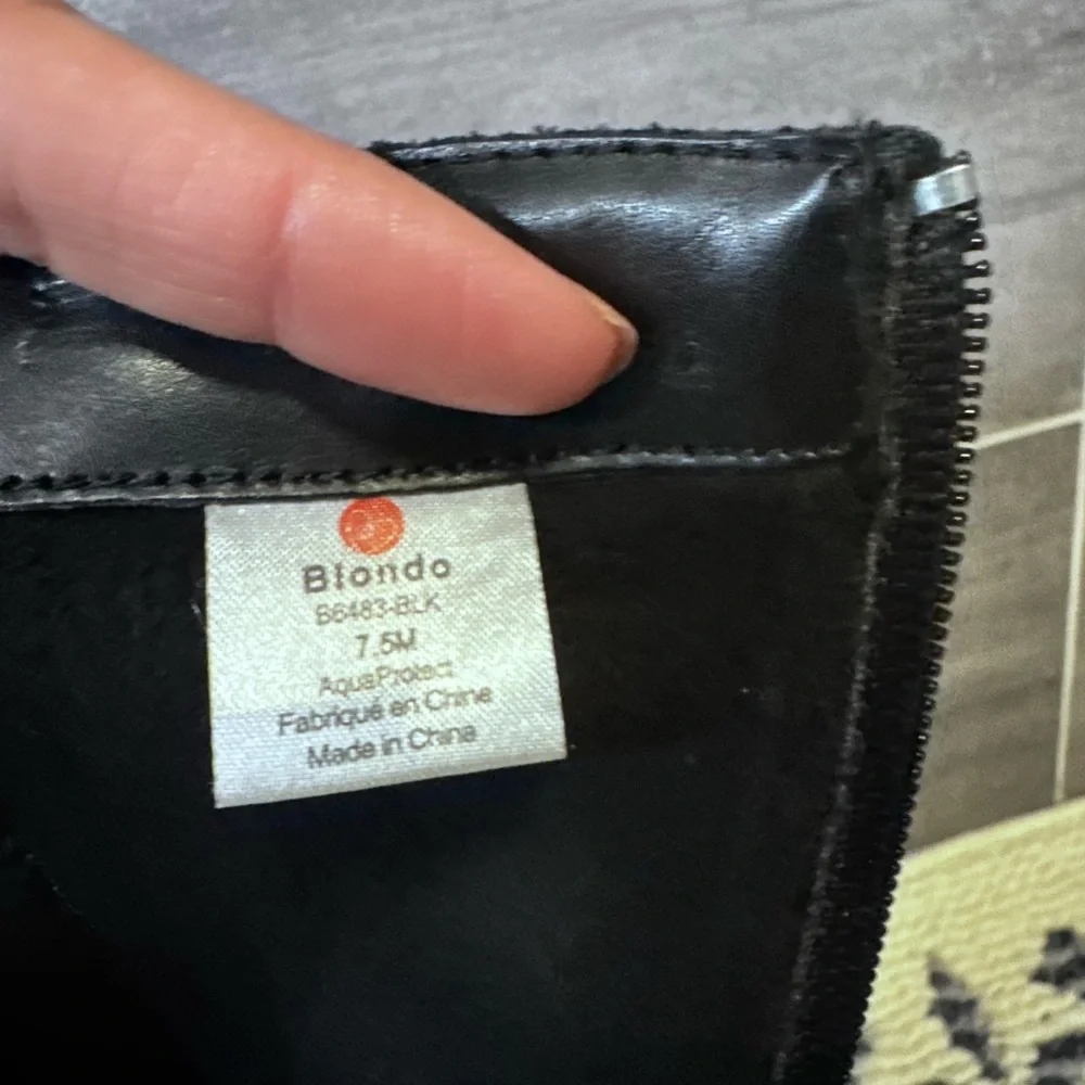 Blondo Black Over-the-Knee Leather Boots with Buckle Trim - Picture 9 of 11